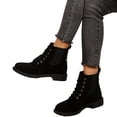 thumbnail image 4 of KEVCHE Womens Side Zipper Combat Boots with Round Toe Lace-Up Design, Warm Fashion Boots for Fall Winter with Non-Slip Sole, Comfortable Lightweight Casual Boots for Daily Activities, 4 of 6