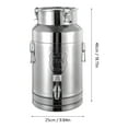 thumbnail image 2 of 20L Stainless Steel Milk Can Oil Pail Storage Bucket Wine Barrel Beverage Dispenser with a Spigot, 2 of 14