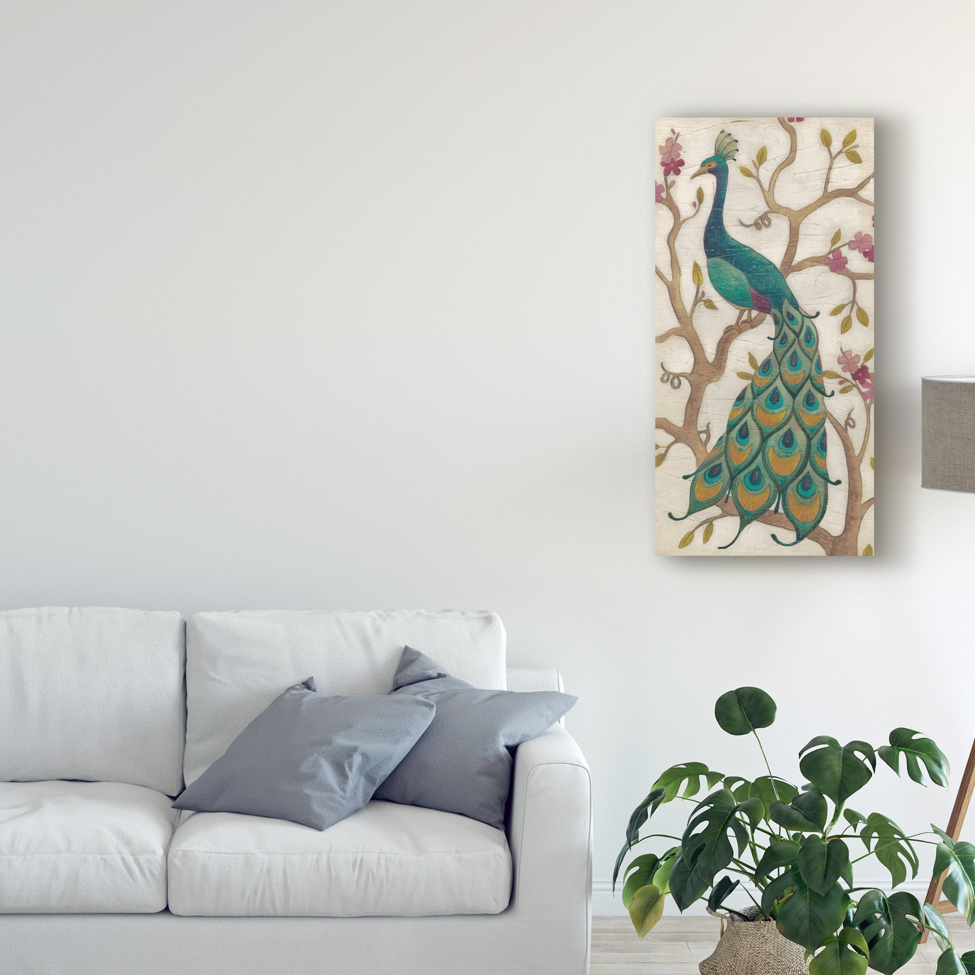 Trademark Fine Art 'Peacock Fresco II' Canvas Art by June Erica Vess