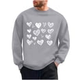 thumbnail image 2 of Ceisia Men's Regular-Fit Crew-Neck Double-Heart Hand-Drawn Printed Casual Sweatshirt Gift, 2 of 8