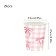 thumbnail image 2 of Coollooc 24Pcs Valentine's Day Themed Disposable Tableware Set, Pink Paper Cup Paper Plates and Paper Napkin Set With Bow Suitable for Valentines Day Party Supplies(D), 2 of 7