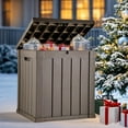 thumbnail image 6 of 51 Gallon Weatherproof Outdoor Storage Container with Lockable Lid and Handles, Light Brown, 6 of 6