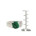 thumbnail image 2 of Sterling Silver with Natural Malachite and White Topaz Scrollwork Ring, 2 of 2