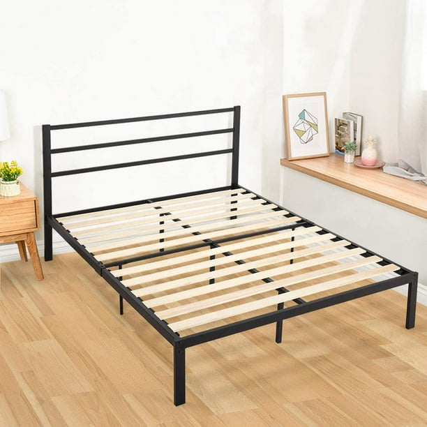 Metal Platform Queen Size Bed Frame, Adding Slats To Metal Bed Frame