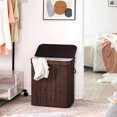 thumbnail image 5 of TEAFIRST 100L Large Bamboo Laundry Hamper, Clothes Storage Organiser Bag, Basket with Lid, Brown, 5 of 8