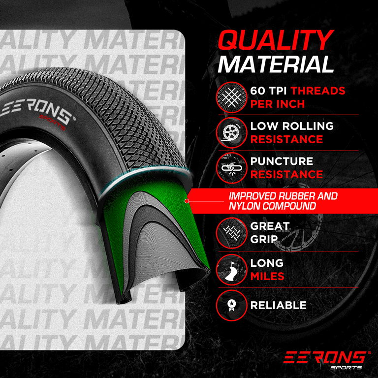 Bicycle Fat Tire 20x4 Compatible with E Bikes and Tricycles Great Performance on Urban Street and Mountain. Puncture Resistant Technology Walmart