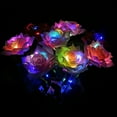 thumbnail image 7 of Dengjunhu 4Pcs Valentine's Day LED Glowing Colorful Rose Birthday Gifts, Romantic Gifts, Wedding Party Scene Layout Ornament Artificial Flower for Valentines Day Anniversary, 7 of 7