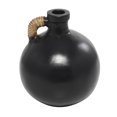 thumbnail image 6 of DecMode 11" Jug Inspired Black Ceramic Vase with Rattan Wrapped Handle, 6 of 7