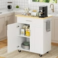 thumbnail image 1 of Walsunny Kitchen Island Table Stand avec Rangement sur Roulettes, Chariot de Cuisine Roulant Armoire de Rangement avec Tiroir, Blanc, 1 of 8