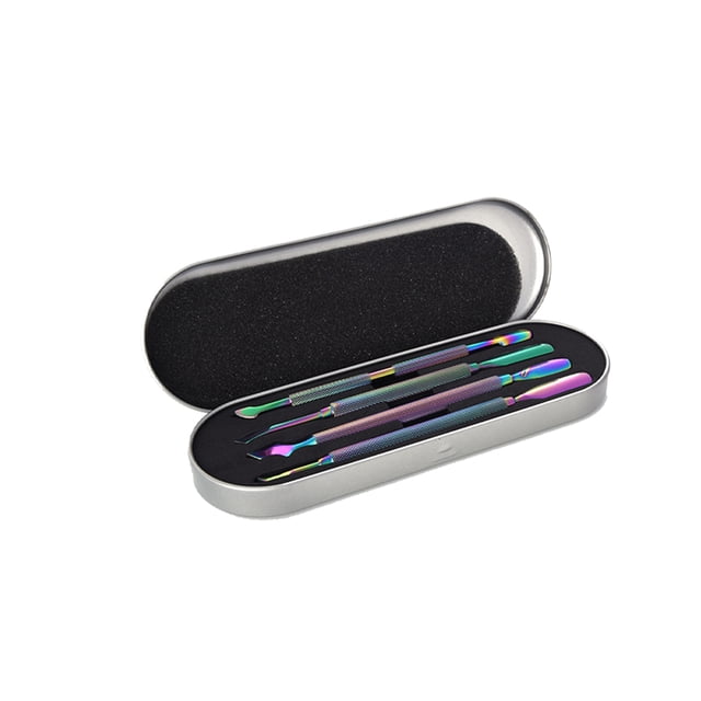 Seitruly Herramientas de manicura de acero inoxidable, empujadores de cutículas de doble cabeza, limas, cuchara de pedicura, recortador de varillas, Juegos de manicura Tipo 7 Seitruly CE011710-07