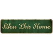 Farmhouse Family Wall Decor Rustic Hanging Wall Art - Bless This Home, Family Signs for Home Decor Inspirational Quotes for Hallway, Kitchen, Living Room 4" x 16"