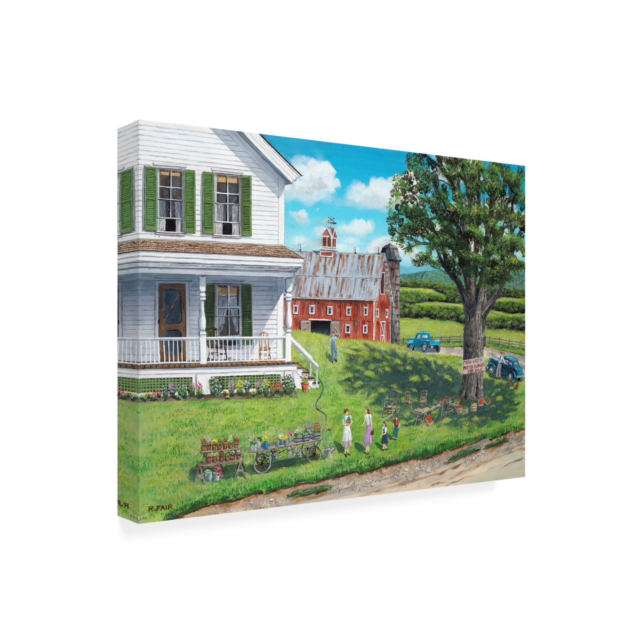 Canvas Wall Art - Bob Fair 'The Flower Lady' Wall Art for Living Room, Bedroom, or Office Décor by Trademark Fine Art - 32 x 24 Inches