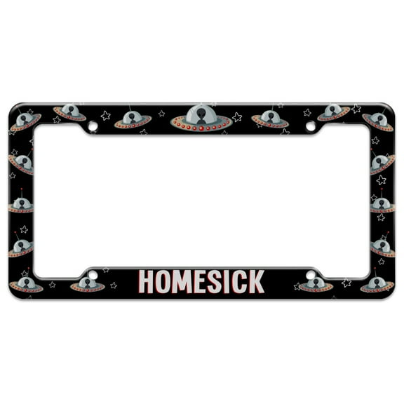 Homesick UFO Alien Funny License Plate Tag Frame