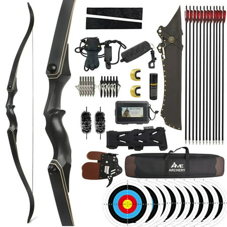 JUNXING F171 58 Traditional Recurve Hunting Bow 25-65 lbs