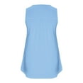 thumbnail image 5 of Penkiiy Womens-Plus-Size-Tank-Tops Summer Sleeveless Henley Shirts Buttons Up Tunics Flowy Pleated Blouses 2XL Light Blue, 5 of 5