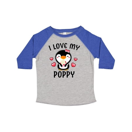 

Inktastic I Love My Poppy with Cute Penguin and Hearts Gift Toddler Toddler Girl T-Shirt