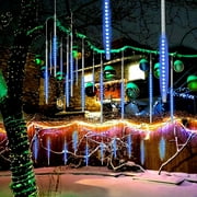 Meteor Shower Lights - 10 Tubes 540 LED Cascading Rain Lights, 20 Blue Falling Snow Effect for Christmas, Wedding, Garden Decor