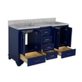 thumbnail image 4 of Nantucket 60" Double Bathroom Vanity with Royal Blue Cabinet and Carrara Marble Top, 4 of 6