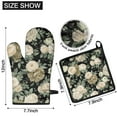 thumbnail image 6 of Pioneer Flower Kitchen Oven Mitt and Pot Holder Sets 4 Pcs for Baking, Cooking and Grilling, Heat Resistant Up To 392 °F, 6 of 7