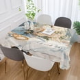 thumbnail image 5 of BZSMCE Square Tablecloth White Blossom Painting Pattern Tableclothes, 5 of 9