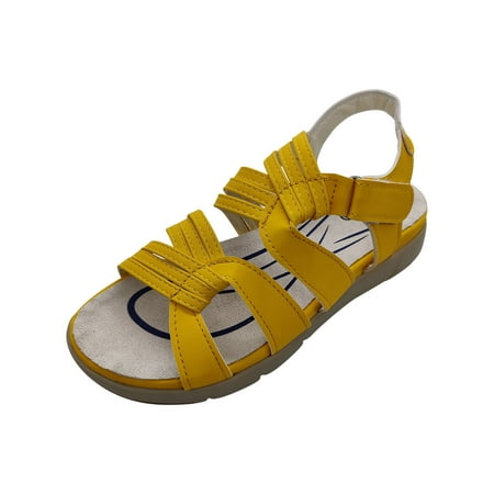 

YanHoo Clearance Leather Sandals Women Dressy Summer 2023 Peep Toe Platform Sandals Shoes Beach Wedges Ladies Flip Flops Orthopedic Sandals