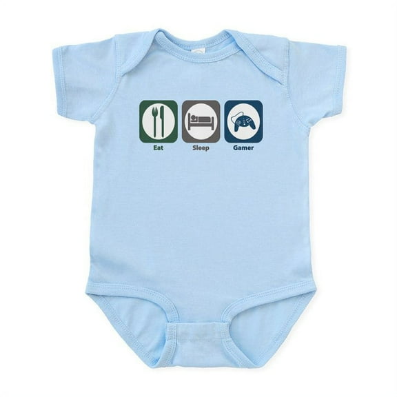 CafePress - Eat Sleep Gamer Infant Bodysuit - Baby Light Bodysuit, Size Newborn - 24 Months