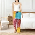 thumbnail image 6 of Lsque Colorful Wool Balls Print Women's Pajama Pants, Lounge Pant - Comfortable Home Wear,Elastic Waistband, Stylish Design-Small, 6 of 9