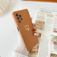 thumbnail image 3 of for Galaxy A13 Case 6.5", Bling Cute Plated Gold Love-Heart with Anti-Fall Camera Lens Cover Protection Soft Anti-Fingerprint Anti-Dust Phone Case for Samsung Galaxy A13 for Women Girls,Brown, 3 of 7