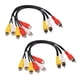 thumbnail image 1 of 2X 3 RCA Macho Una 6 RCA Hembra Divisor de Enchufe Audio TV DVD Adaptador de Video Cable AV, 1 of 5