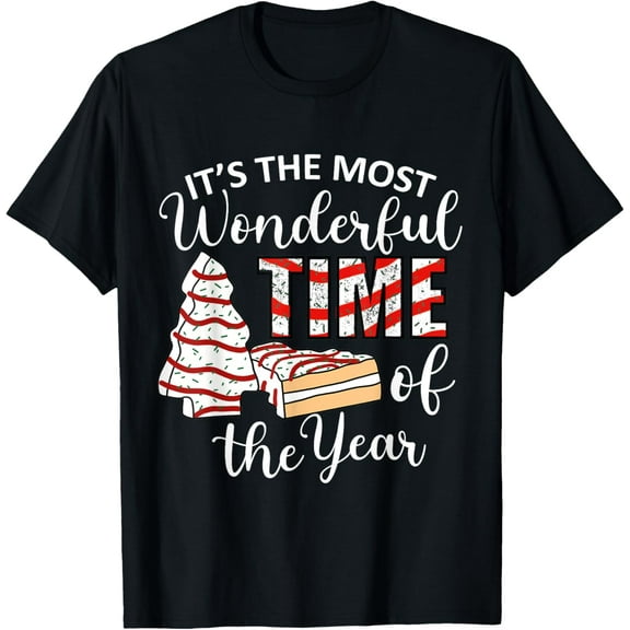 Premium model-Unisex-100% cotton-Its The Most Wonderful Time Of The Year Christmas tree cake T-Shirt