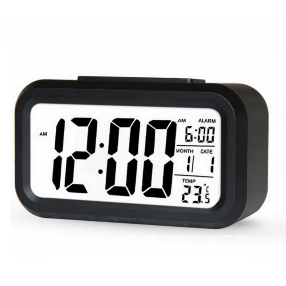 LCD Digital Clock Alarm Clock Battery Operated Smart Night Light Table