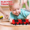 thumbnail image 4 of Train Toy Battery Powered Engine Train Kids Wooden Railway Electric Train Compatible for BRIO Wooden Track, 4 of 9