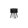 thumbnail image 3 of East West Furniture Gordon 19" Round Wood Nightstand with Drawer in Black, 3 of 3
