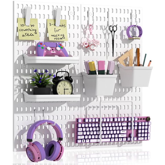 Organizador de pared Peg Board AKTOP, paquete de 4 con 13 accesorios