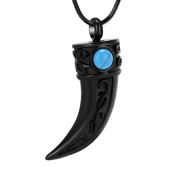Retro Wolf Tooth Cremation Necklace for Ashes Cremation Jewelry Wolf Tooth Urn Necklace for Ashes for Men