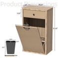 thumbnail image 2 of AHB 13 Gallon Tilt Out Trash Cabinet, Freestanding Kitchen Trash Bin, 20.87"L x 12.83"W x 35.16"H, Wood, 2 of 7
