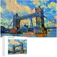 thumbnail image 4 of Dreamtimes Jigsaw Puzzles Artwork Gift for Adults Teens Oil Painting London Tower Bridge Wooden Puzzle Games, 1000 Pieces, 4 of 6