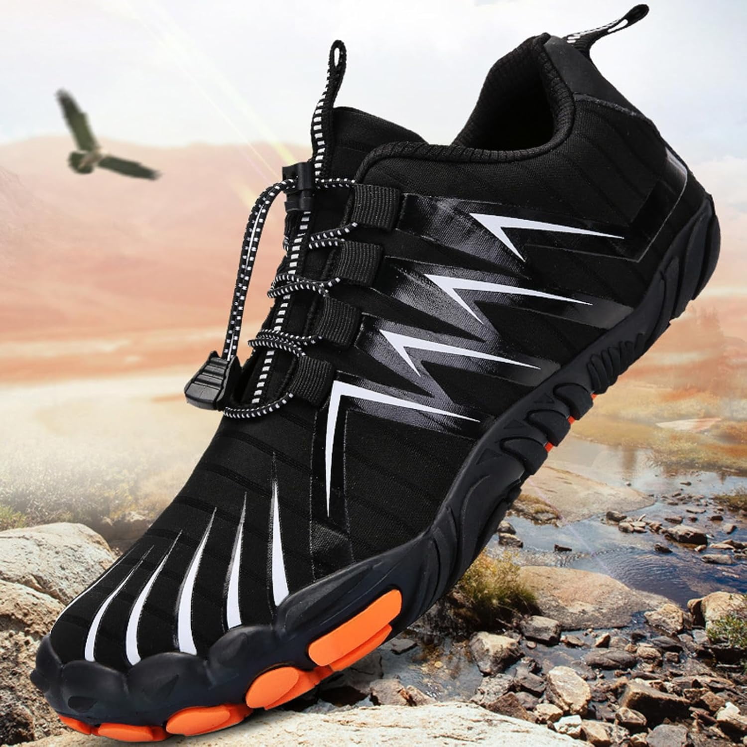 Barefoot Shoes for Men & Women - Waterproof Grounding Trail Runners, Wide Toe Box Non-Slip for Hiking Yoga Outdoor Activities