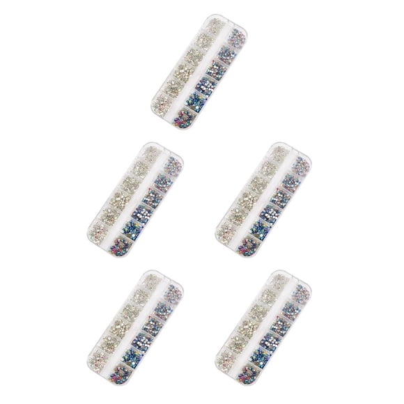 Vogacara 1 bolsa de cristales de cristal en forma especial, pequeños, fáciles de pegar, diamantes de imitación para uñas, diferentes estilos, dulce AB Blanco y AB Mixto 5piezas Vogacara CBP253445