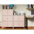 thumbnail image 4 of Elegant Metal Locker Cabinet with 4 Doors, Metal Accent Cabinets,Home Office Storage Lockers Sideboard for Kitchen, Living Room, Entryway,Pink, 4 of 7