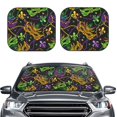 thumbnail image 2 of Daiia Mardi Gras Surface 2PCS Car Windshield Sun Shade, Foldable Sun Shield for Car Front Window, Auto Sun Blocker Visor Protector Universal for Truck SUV Pickup-Large, 2 of 7