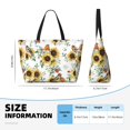 thumbnail image 2 of Yiaed Sunflowers Leaves And Birds Print Large Capacity Beach Travel Bag - Waterproof Zipper Vacation Tote for Sandproof Storage, and Camping, 2 of 5