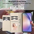 thumbnail image 6 of TECH CIRCLE Wallet Case For iPhone 12 Pro Max,Magnetic Flip Folio Stand Purse Case with Shoulder Wrist Strap Card Holder Cover Hidden Mirror Protective Cover for Apple iPhone 12 Pro Max 6.7",Beige, 6 of 8