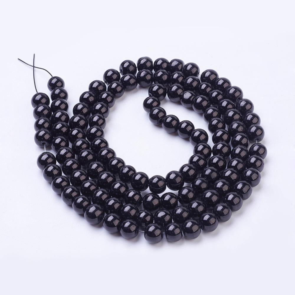 20Strand Painted Glass Bead Strands Baking Paint Round Black 8mm Hole: 1.3~1.6mm about 100pcs/strand 31.4 inch