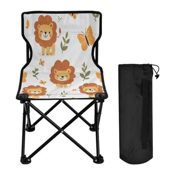 BZSMCE Camping Chairs Modern Charming Lion Parade Pattern Folding chair
