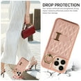 thumbnail image 6 of ELEHOLD Wallet Crossbody for iPhone 13 Pro Case with Lanyard Wrist Strap Credit Card Holder, PU Leather Protective Phone Case with Ring Holder,Rosegold, 6 of 8