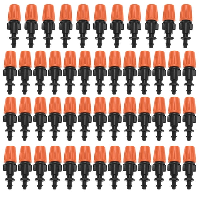 Delaman 50pcs/set Adjustable Garden Drip Irrigation Misting Nozzles, Micro Flow Sprinkler Head Atomizer