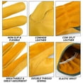 thumbnail image 6 of Gardening Gloves with Waterproof Sleeves, Cowhide Leather Work Gloves for Men Women, Black L, 6 of 9