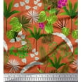 thumbnail image 1 of Soimoi Silk Fabric Orchid,Palm & Monstera Tropical Print Sewing Fabric Yard 42 Inch Wide, 1 of 1