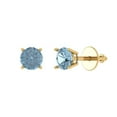 thumbnail image 2 of 0.2 Ct Round Cut Studs Natural Swiss Blue Topaz 14K Yellow Solid Solid Gold Everyday Dainty Earrings Screw Back, 2 of 7